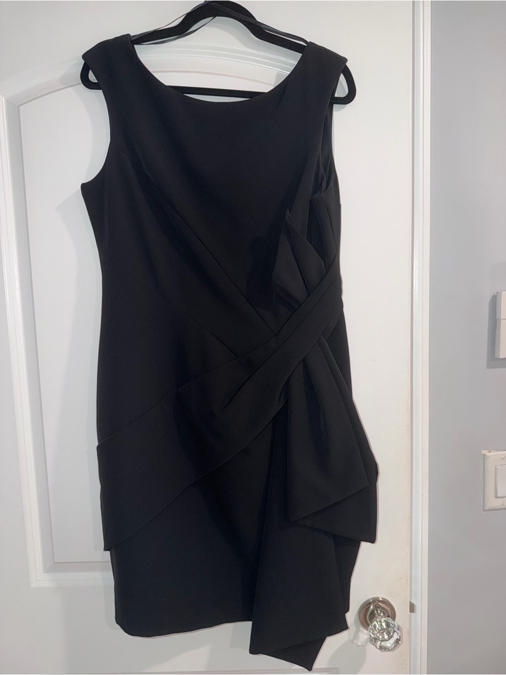 Eliza J Black Sleeveless Draped Mini Dress